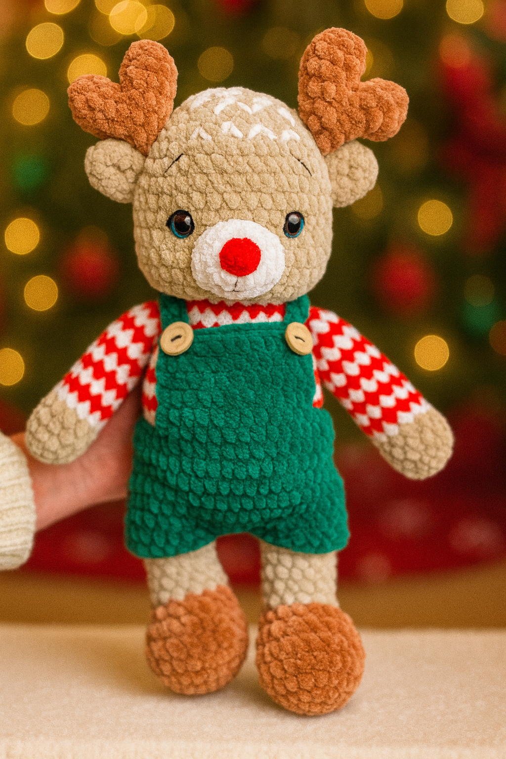 Handmade Crochet Reindeer Plushie – Christmas Amigurumi Gift