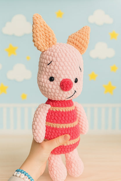 Handmade Crochet Piggy Doll – Soft Amigurumi Plush