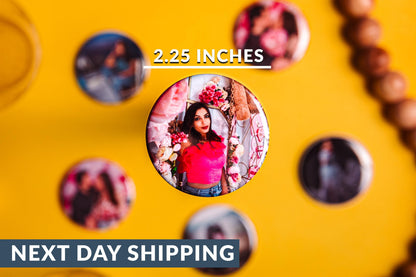 Custom Photo Button Magnet – 2.25 Inch Personalized Badge