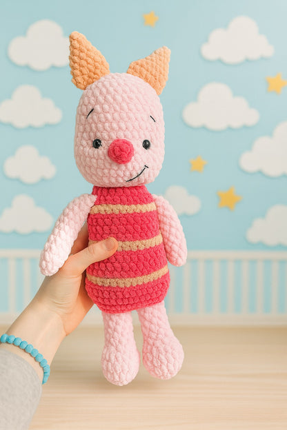 Handmade Crochet Piggy Doll – Soft Amigurumi Plush