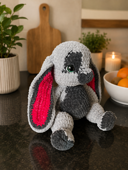 Handmade Crochet Bunny Plush – Soft Chenille Stuffed Animal