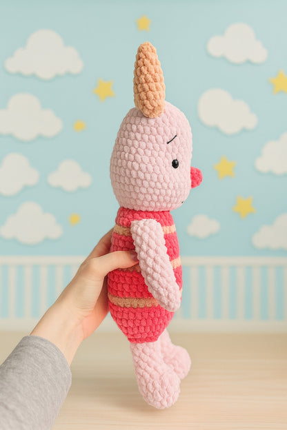 Handmade Crochet Piggy Doll – Soft Amigurumi Plush