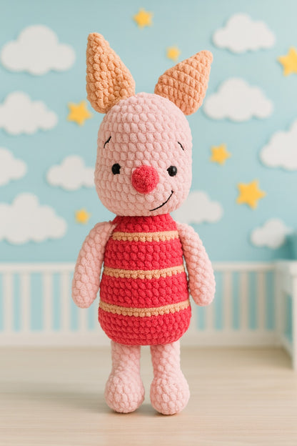 Handmade Crochet Piggy Doll – Soft Amigurumi Plush