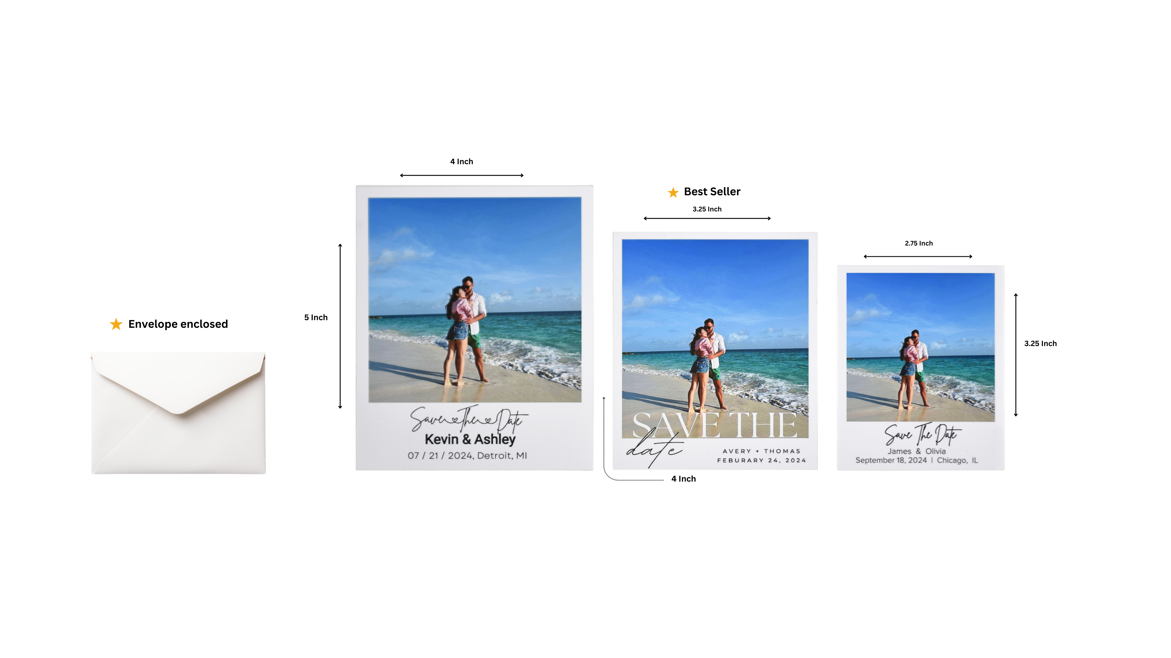 Custom Photo Save the Date Magnets for Wedding Announcement
