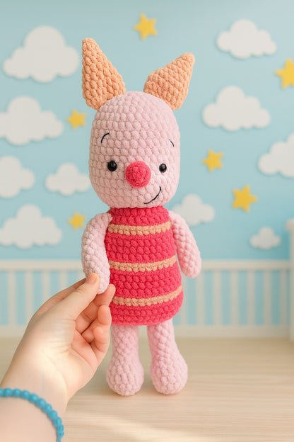 Handmade Crochet Piggy Doll – Soft Amigurumi Plush