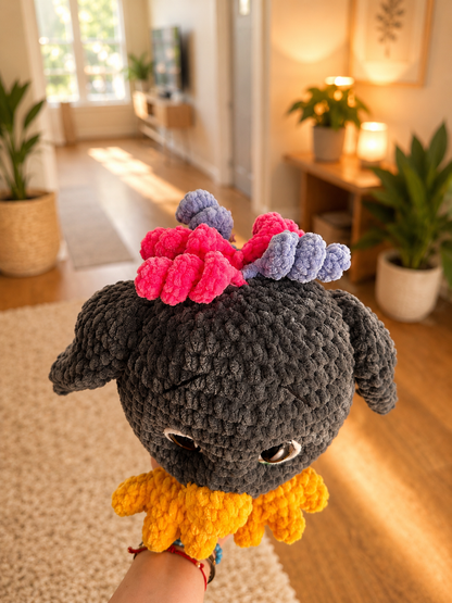 Handmade Crochet Raven Plush – Soft Gothic Bird Amigurumi | Cute Stuffed Crow Gift
