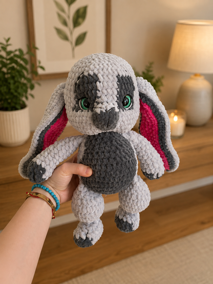 Handmade Crochet Bunny Plush – Soft Chenille Stuffed Animal