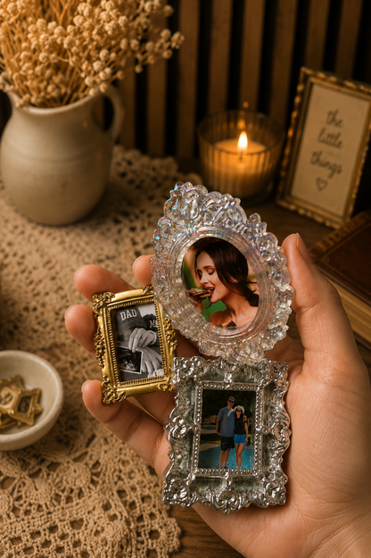 Vintage Framed Photo Magnet | Personalized Mini Picture Frame Magnet