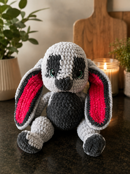 Handmade Crochet Bunny Plush – Soft Chenille Stuffed Animal