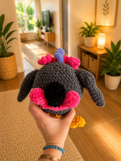 Handmade Crochet Raven Plush – Soft Gothic Bird Amigurumi | Cute Stuffed Crow Gift